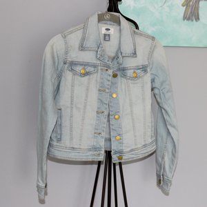 Old Navy Girls Washed Denim Jacket - Size 10/12